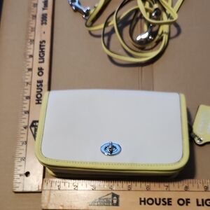 Coach White and Yellow Crossbody Bag